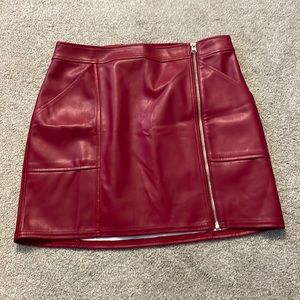 Express Red Faux Leather Mini Skirt Size 8